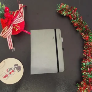 Σημειωματάριο με δερματίνη γκρί