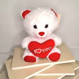 Λευκό αρκουδάκι που κρατά καρδιά I love you